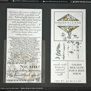 Viridescense Golden Milk Glow Hair & Body Serum